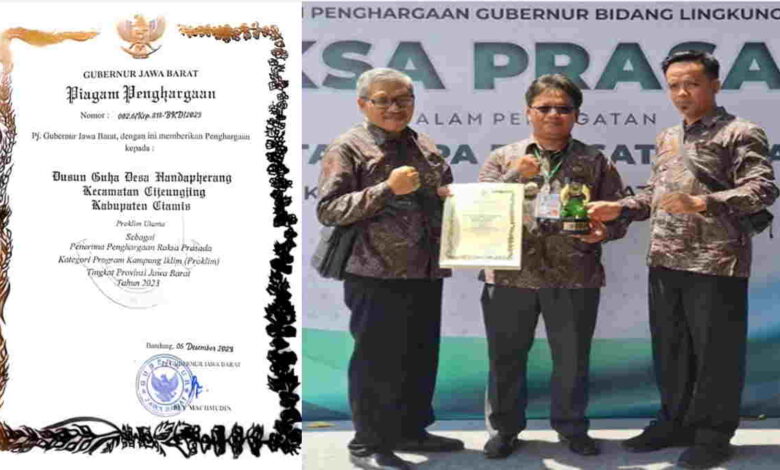 Lewat Proklim Guha, Desa Handapherang Ciamis Dapat Penghargaan dari Gubernur Jabar